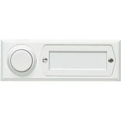 Grothe 51013 Bouton De Sonnette Avec Porte-nom Simple Blanc 12 V/1,5 A