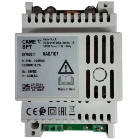 Alimentation électrique De L'interphone BPT VAS/101 230V 62700011 3 Alimentation électrique De L'interphone BPT VAS/101 230V 62700011