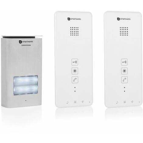 Interphone Smartwares DIC-21122 – Audio 2 Voies – Installation Bifilaire Facile – 52 Mélodies – Bouton De Sonnette Lumineux – Unité Extérieure étanche – Kit Pour 2 Appartements 3 Interphone Smartwares DIC-21122 – Audio 2 Voies – Installation Bifilaire Facile – 52 Mélodies – Bouton De Sonnette Lumineux – Unité Extérieure étanche – Kit Pour 2 Appartements