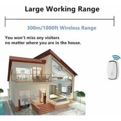 Carillon Et Sonnette Sonnette Sans Fil, Carillon Sans Fil Etanche à 300 Mètres De Portée, Kit De Carillon Avec LED Et 36 Mélodies Au 4 Niveau Volume Pour Maison, Bureau, Hôtel-1 Emetteur Et 2 Récepteu 10 Carillon Et Sonnette Sonnette Sans Fil, Carillon Sans Fil Etanche à 300 Mètres De Portée, Kit De Carillon Avec LED Et 36 Mélodies Au 4 Niveau Volume Pour Maison, Bureau, Hôtel-1 Emetteur Et 2 Récepteu -Dagrand Magasin 24068511 4