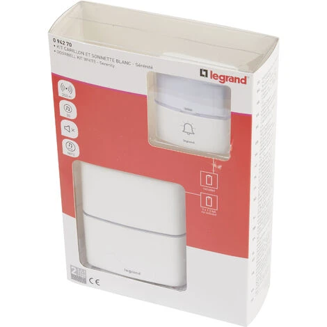 Legrand Kit Carillon Radio Sans Fil Sérénité Simple à Piles - Blanc 3 Legrand Kit Carillon Radio Sans Fil Sérénité Simple à Piles - Blanc