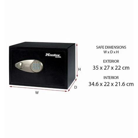 Master Lock Coffre-fort à Combinaison électronique MASTERLOCK 16L - X055ML 5 Master Lock Coffre-fort à Combinaison électronique MASTERLOCK 16L - X055ML – Image 3