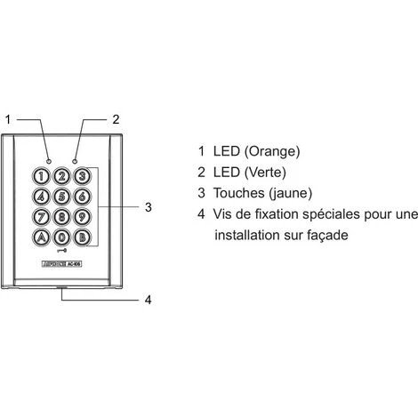 Aiphone - Clavier Saillie Résistant Au Vandalisme, Rétro éclairé 100 Codes 2 Relais 12/24vca-cc - AC10S 5 Aiphone - Clavier Saillie Résistant Au Vandalisme, Rétro éclairé 100 Codes 2 Relais 12/24vca-cc - AC10S – Image 3