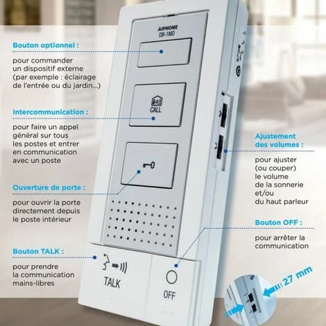 Aiphone - Kit Portier Audio 2 Fils Mains-libres Avec Platine Aluminium Saillie Et Transformateur - DBS1AP 5 Aiphone - Kit Portier Audio 2 Fils Mains-libres Avec Platine Aluminium Saillie Et Transformateur - DBS1AP – Image 3
