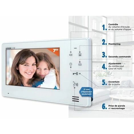 Aiphone - Kit Vidéo Platine Saillie Avec Moniteur écran 7 Touche Sensitive - JOS1V 4 Aiphone - Kit Vidéo Platine Saillie Avec Moniteur écran 7 Touche Sensitive - JOS1V – Image 2