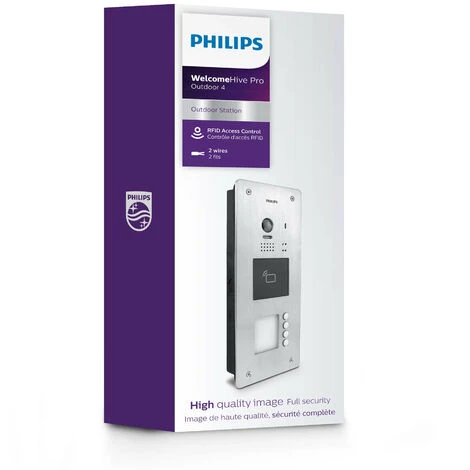 Philips - Platine De Rue 4 Appartements (boutons) Pour Les Interphones Vidéo - WelcomeHive Pro Outdoor 4 4 Philips - Platine De Rue 4 Appartements (boutons) Pour Les Interphones Vidéo - WelcomeHive Pro Outdoor 4 – Image 2