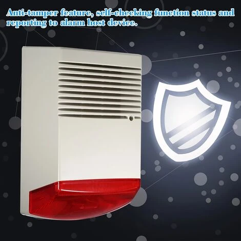 Sirène Stroboscopique Filaire, Alarme Lumineuse D'extérieur, Lampe De Poche Rouge étanche, Klaxon 120db, Alarme Forte, Haut-parleur 7 Sirène Stroboscopique Filaire, Alarme Lumineuse D'extérieur, Lampe De Poche Rouge étanche, Klaxon 120db, Alarme Forte, Haut-parleur – Image 5