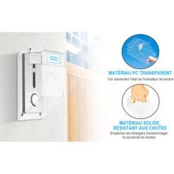 Couvercle Étanche Pour Bouton De Sonnette, Housse De Protection Transparente, Sans Fil, Support Mural, Protection Sonnette Exterieur Pluie, Coque Étanche Pour Contrôle D'accès De Porte-12.710.5cm -Dagrand Magasin 65661496 5