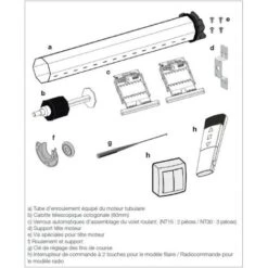 KIT NICE Axe Motorisé Filaire Pour Volet Roulant TABLIER H2500XL2200 MAXI 55KGS - ET30F