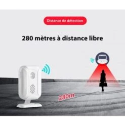 Pack 2 Sonnettes De Porte Sans Fil + Capteur De Mouvement Infrarouge Darho - Alarme D'ouverture De Porte, Pour Magasin, Magasin, Bureau, Maison -Dagrand Magasin 70418429 4