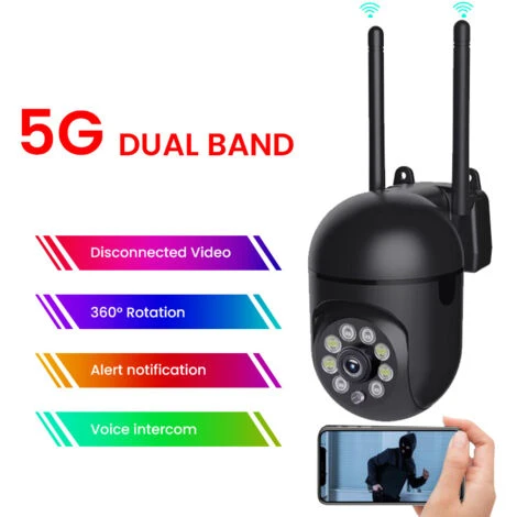 Camera De Surveillance Exterieure IP WiFi 2.4 + 5G HD 1080P Zoom X4 Suivi Humain Vision Nocturne Couleur 4 Camera De Surveillance Exterieure IP WiFi 2.4 + 5G HD 1080P Zoom X4 Suivi Humain Vision Nocturne Couleur – Image 2