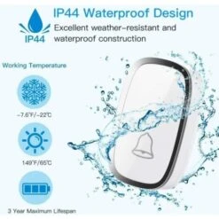 Sonnette Sans Fil, Sonnette De Porte Étanche à 300 Mètres De Portée, Carillon Sans Fil Avec 1 Transmetteur Et 1 Récepteur Enfichable Et 36 Sonneries 4 Niveau Volumes Pour Maison, Bureau, Magas Carillo 9 Sonnette Sans Fil, Sonnette De Porte Étanche à 300 Mètres De Portée, Carillon Sans Fil Avec 1 Transmetteur Et 1 Récepteur Enfichable Et 36 Sonneries 4 Niveau Volumes Pour Maison, Bureau, Magas Carillo -Dagrand Magasin 79149211 3
