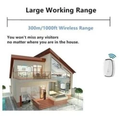 Sonnette Sans Fil, Sonnette De Porte Étanche à 300 Mètres De Portée, Carillon Sans Fil Avec 1 Transmetteur Et 1 Récepteur Enfichable Et 36 Sonneries 4 Niveau Volumes Pour Maison, Bureau, Magas Carillo 10 Sonnette Sans Fil, Sonnette De Porte Étanche à 300 Mètres De Portée, Carillon Sans Fil Avec 1 Transmetteur Et 1 Récepteur Enfichable Et 36 Sonneries 4 Niveau Volumes Pour Maison, Bureau, Magas Carillo -Dagrand Magasin 79149211 4