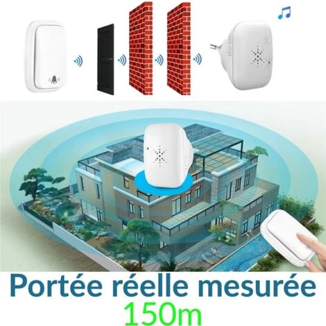 Sonnette Sans Fil Et Sans Pile Extérieur Étanche IP 65 Neige Pluie Humidité,blanc 6 Sonnette Sans Fil Et Sans Pile Extérieur Étanche IP 65 Neige Pluie Humidité,blanc – Image 4