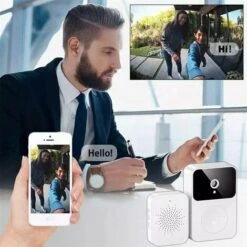 MINKUROW Sonnette Sans Fil Connectée Avec Caméra De Surveillance, Wifi Smart Camera, Enregistrement Vidéo, Sonnette Porte (Type-C), Plusieurs Sonnerie Rechargeable, Connexion Smartphone Android Et Iph -Dagrand Magasin 80715063 2