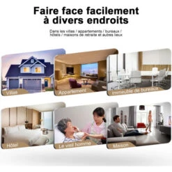 Carillon Sans Fil Enfichable - SDLOGAL Sans Fil Sans Pile, 60 Mélodies 5-Niveaux Volum Et, LED Flash, Kit De Carillon Avec 150 Mètres, LED Flash -Dagrand Magasin 81548410 5