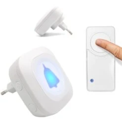 Sonnette Sans Fil Ni Piles - Carillon Électronique Étanche IP44 - Témoin Lumineux - Portée 100m - 36 Mélodies - 4 Niveau De Volume