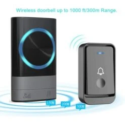 Sonnettes Sans Fil, 45 Mélodies 5-Niveaux Volum Et, IP55 Étanche Carillon Sans Fil, Kit De Carillon Avec 300 Mètres, LED Flash, 2Récepteur Enfichables 11 Sonnettes Sans Fil, 45 Mélodies 5-Niveaux Volum Et, IP55 Étanche Carillon Sans Fil, Kit De Carillon Avec 300 Mètres, LED Flash, 2Récepteur Enfichables -Dagrand Magasin 88641175 5