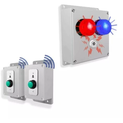 Kit Sonnette Sans-fil Avec Sirène + 2 Flashs - Multi Accès Haute-résistance 800m 2 Boutons Pro Autonomes (PROTECT 800) 3 Kit Sonnette Sans-fil Avec Sirène + 2 Flashs - Multi Accès Haute-résistance 800m 2 Boutons Pro Autonomes (PROTECT 800)