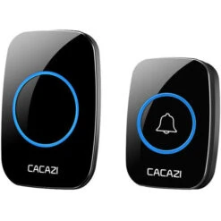 Sonnette Sans Fil, 300 Mètres Sonnette De Porte étanche Carillon Electronique, Kit De Carillon Avec 1 Récepteurs Enfichables, Sans Fil Carillon Kit Avec LED Flash