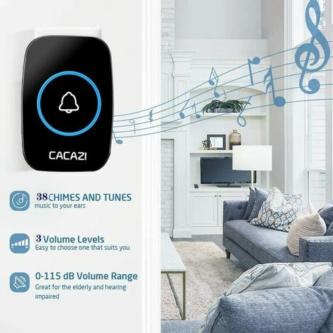 Sonnette Sans Fil, 300 Mètres Sonnette De Porte étanche Carillon Electronique, Kit De Carillon Avec 1 Récepteurs Enfichables, Sans Fil Carillon Kit Avec LED Flash 6 Sonnette Sans Fil, 300 Mètres Sonnette De Porte étanche Carillon Electronique, Kit De Carillon Avec 1 Récepteurs Enfichables, Sans Fil Carillon Kit Avec LED Flash – Image 4