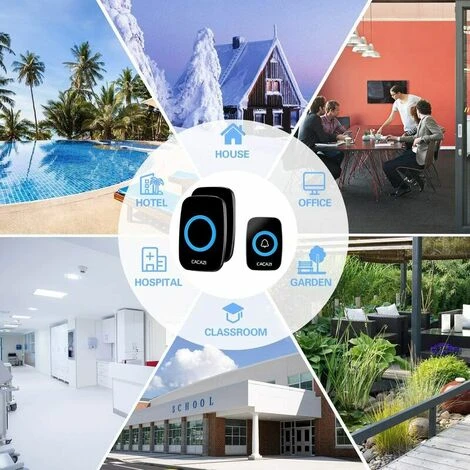 Sonnette Sans Fil, 300 Mètres Sonnette De Porte étanche Carillon Electronique, Kit De Carillon Avec 1 Récepteurs Enfichables, Sans Fil Carillon Kit Avec LED Flash 7 Sonnette Sans Fil, 300 Mètres Sonnette De Porte étanche Carillon Electronique, Kit De Carillon Avec 1 Récepteurs Enfichables, Sans Fil Carillon Kit Avec LED Flash – Image 5