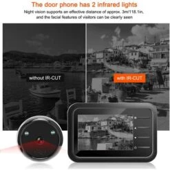 Sonnette Vidéo Numérique Sans Fil, Caméra Judas Avec Moniteur LCD 2,4 Pouces, Caméra œil De Chat De Surveillance électronique, Objectif HD Grand Angle 90 °, Vision Nocturne IR 8 Sonnette Vidéo Numérique Sans Fil, Caméra Judas Avec Moniteur LCD 2,4 Pouces, Caméra œil De Chat De Surveillance électronique, Objectif HD Grand Angle 90 °, Vision Nocturne IR -Dagrand Magasin 92911338 2