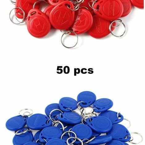 50 Pièces RFID Chips Clé Badge De Proximité EM4100 Transpondeur 125 KHz RFID ID Carte Token Tag Porte-clés Proximity Jour De Jeton De Porte-clés Sécurité Pour Maison Rouge Bleu(seulement Lire) 4 50 Pièces RFID Chips Clé Badge De Proximité EM4100 Transpondeur 125 KHz RFID ID Carte Token Tag Porte-clés Proximity Jour De Jeton De Porte-clés Sécurité Pour Maison Rouge Bleu(seulement Lire) – Image 2